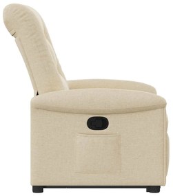 vidaXL Πολυθρόνα Ανακλινόμενη με Ανύψωση Κρεμ Υφασμάτινη