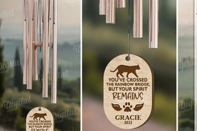 Σετ των 2 Intra απο ξύλο plywood 3mm-4mm πάχος – Pet Memorial Wind Chime Cut Laser Δίασταση 20x20 cm INTRAFABR-119675484