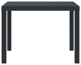 vidaXL Τραπέζι Κήπου Ανθρακί 100 x 100 x 73 εκ συνθετικό ρατάν