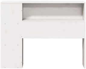 vidaXL Κεφαλάρι με Αποθ. Χώρο Λευκό 90 εκ. από Μασίφ Ξύλο Πεύκου