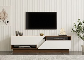 Έπιπλο Τηλεόρασης Καρυδιά / Λευκό KOZA 160x40x45