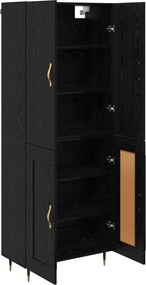 vidaXL Highboard Μαύρη Οξυά 69,5 x 34 x 180 εκ. Επεξεργασμένο ξύλο