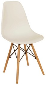 Καρέκλα Loft White 10-0112 46X55X81cm Πολυπροπυλένιο,Ξύλο,Μέταλλο