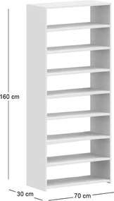 Παπουτσοθήκη Goya Megapap χρώμα λευκό 70x30x160εκ.