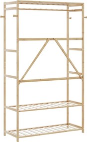 vidaXL Κρεμάστρα Ρούχων με Ράφια 110x40x175 εκ. Μπαμπού