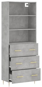 vidaXL Ντουλάπι Γκρι Σκυροδέματος 69,5x34x180 εκ. Επεξεργασμένο Ξύλο