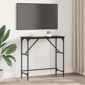 vidaXL Τραπέζι κονσόλας Μαύρη Οξυά 75 x 32 x 75 εκ. Επεξεργασμένο ξύλο