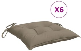 vidaXL Μαξιλάρια Παλέτας Κήπου 6 τεμ. Taupe 50x50x7 εκ. Oxford Ύφασμα