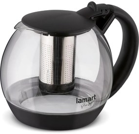 Τσαγιέρα Γυάλινη με Φίλτρο BULB 2lt 18cm Lamart LT7058 Διάφανο/Μαύρο