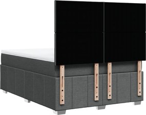 vidaXL Κρεβάτι Boxspring με Στρώμα Σκούρο Γκρι 160x200 εκ Υφασμάτινο