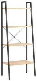 vidaXL Ραφιέρα 4 Επιπέδων Ανοιχτό Καφέ &amp; Μαύρο 56 x 35 x 140 εκ.