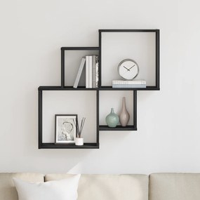 vidaXL Ντουλάπα Τοίχου Μαύρο Δρυς 80x15x78,5 εκ Από Επεξεργασμένο Ξύλο