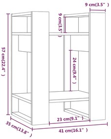 ΒΙΒΛΙΟΘΗΚΗ/ΔΙΑΧΩΡΙΣΤΙΚΟ ΧΩΡΟΥ ΓΚΡΙ 41X35X57 ΕΚ. ΜΑΣΙΦ ΠΕΥΚΟ 813856