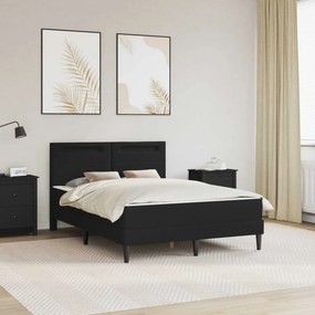 vidaXL Σκελετός κρεβατιού με στρώμα Μαύρο 120 x 200 cm Τεχνητό Δέρμα