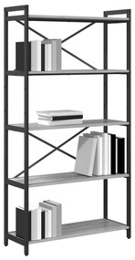 vidaXL Βιβλιοθήκη Γκρι sonoma 80 x 30 x 153 εκ Επεξεργασμένο ξύλο