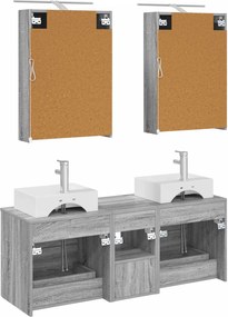 vidaXL Σετ Επίπλων Μπάνιου 5 pcs Γκρι Sonoma
