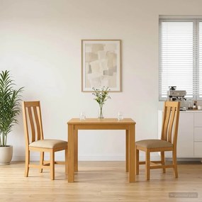 vidaXL Σετ τραπεζαρίας BERGEN 3 τμχ. Μπεζ 90 x 90 x 75 cm