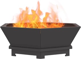 vidaXL Φωτιά Μαύρο 75 x 75 x 28 εκ. Ατσάλι