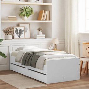 Πλαίσιο Κρεβατιού με Συρτάρια Λευκό 90x200 εκ