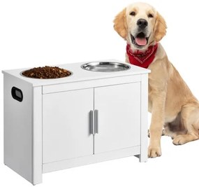 VEVOR Pet Feeding Station w/ 2 Elevated Dog Bowls Dog Food &amp; Toy Storage Cabinet