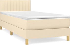 vidaXL Κρεβάτι Boxspring με Στρώμα Κρεμ 80 x 200 εκ. Υφασμάτινο