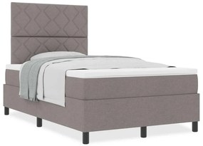 vidaXL Κρεβάτι με ελατήρια με στρώμα Taupe 120 x 200 cm ύφασμα