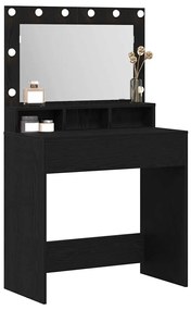 vidaXL Τραπέζι Μακιγιάζ Μαύρη δρυς 79 x 41 x 135 cm Επεξεργασμένο ξύλο