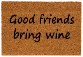 Πατάκι Εισόδου Good Friends Bring Wine LBTAH-AX71034 40x60cm Brown-Black Andrea House 40Χ60