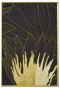 Κάδρο Σε Καμβά Coed 2 022871 51,5x71,5xH3,5cm Black-Gold Κάθετοι Wood, Canvas