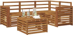 vidaXL Σειρά Καναπέ Εξωτερικού 5 pcs Φυσικό