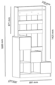 ΕΠΙΠΛΟ ΕΙΣΟΔΟΥ GRANT HM9047.01 ΛΕΥΚΟ ΚΑΡΥΔΙ 89,1x37,1x180Y εκ. - HM9047.01