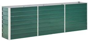 vidaXL Ζαρντινιέρα Υπερυψωμένη Πράσινη 240x40x77 εκ. Γαλβαν. Χάλυβας