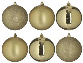 Χριστουγεννιάτικες Μπάλες (Σετ 6Τμχ) 2-70-951-0070 Φ10cm Gold Inart