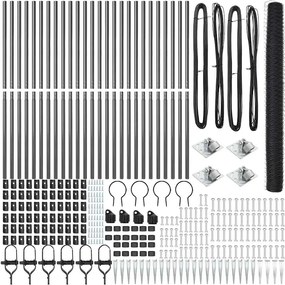 vidaXL Στύλος Περιφράξεων Γκρι 50 x 1,5 m (36 mm νήμα) Χάλυβας και PVC