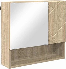 vidaXL Ντουλάπα Καθρέφτη Δρύς Sonoma 59 x 17 x 55 cm