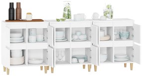 vidaXL Ντουλάπια 3 τεμ. Λευκό 60x35x70 εκ. Επεξεργασμένο Ξύλο