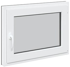 vidaXL Παράθυρο Υπογείου "RISOR" 80x70 εκ. Ανακλινόμενο & Περιστρεφόμενο DIN Δεξί Ανθρακί