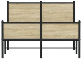 vidaXL Σκελετός Κρεβ. Χωρίς Στρώμα Sonoma Δρυς 120x200 εκ. Μεταλλικό