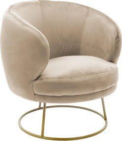 Πολυθρόνα Rony βελούδο μπεζ-χρυσό 78x75x82εκ 78x75x82 εκ.