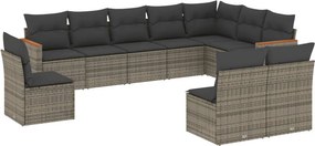 vidaXL Patio Sofa Set 10-θέσια Grey