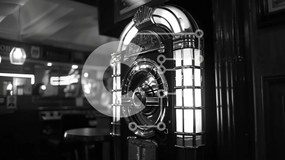 Intra Συλλεκτικό Ξύλινο Παζλ Plywood  4mm - Vintage εικόνα Jukebox Σε Ξύλινο Κουτί - Διαστάσεις: 10x10 cm – 25 κομμάτια