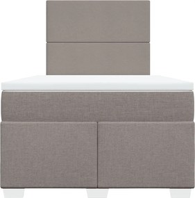 vidaXL Κρεβάτι Boxspring με Στρώμα Taupe 120x190 εκ. Υφασμάτινο