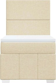 vidaXL Κρεβάτι Boxspring με Στρώμα Κρεμ 80 x 200 εκ. Υφασμάτινο