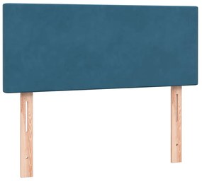 BOX SPRING ΚΡΕΒΑΤΙ ΜΕ ΣΤΡΩΜΑ ΣΚΟΥΡΟ ΜΠΛΕ 120X220 CM ΒΕΛΟΥΔΙΝΟ 3316735