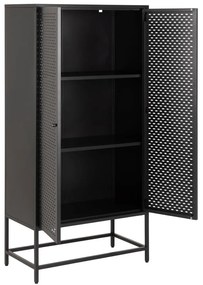 Βιβλιοθήκη Oakland J115, Κλειστό, Μέταλλο, 160x80x40cm, Μαύρο
