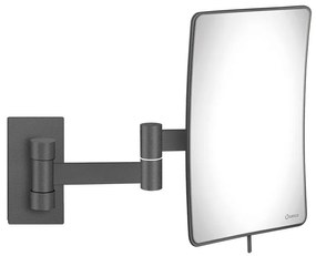 Επιτοίχιος Μεγεθυντικός Καθρέπτης x3 με Διπλό Βραχίονα Led 5w 220-240V Graphite Dark Sanco Led Cosmetic Mirrors MRLED-301-122
