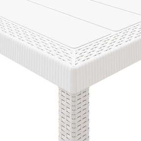 vidaXL Σέτ φαγητού για κήπο 5 pcs Λευκό Rattan Polt
