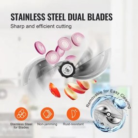 VEVOR Electric Vegetable Slicer, 0-0.5&quot;/0-12mm Thickness Adjustable Commercial Slicer Machine, Convertible to Manual, Stainless Steel Food Cutter Slicing Machine, Large Feed Port for Potato, Tomato