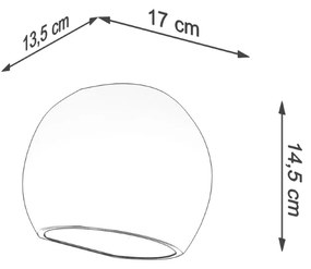 Sollux Φωτιστικό τοίχου Globe 1,κεραμικό,1xE27/60w