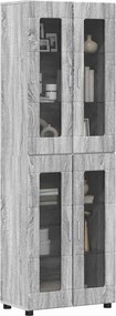 vidaXL Highboard με ράφι FLORIN Γκρίζο Σονομα 60 x 35 x 182 εκ.